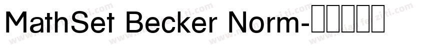 MathSet Becker Norm字体转换